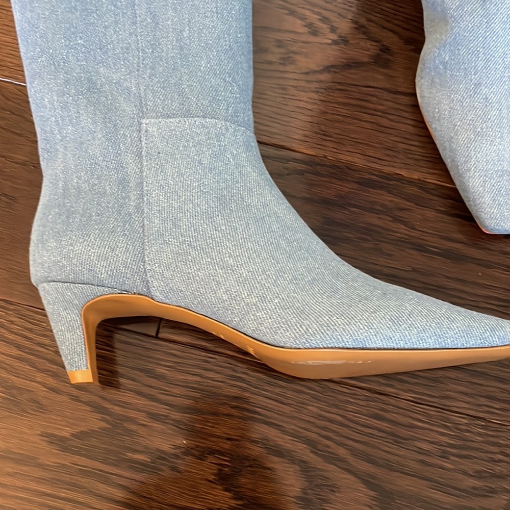 Reformation Blue Heeled Boots View 3